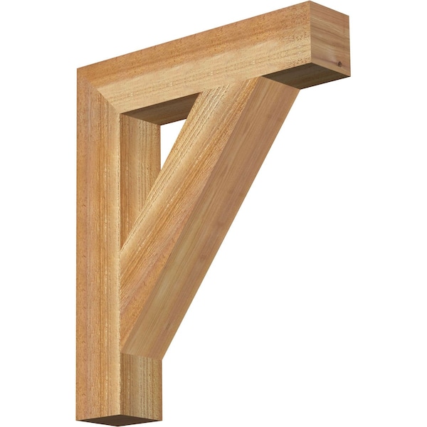 Ekena Millwork Traditional Block Rough Sawn Bracket, Western Red Cedar, 4"W x 20"D x 24"H BKT04X20X24TRA05RWR - main